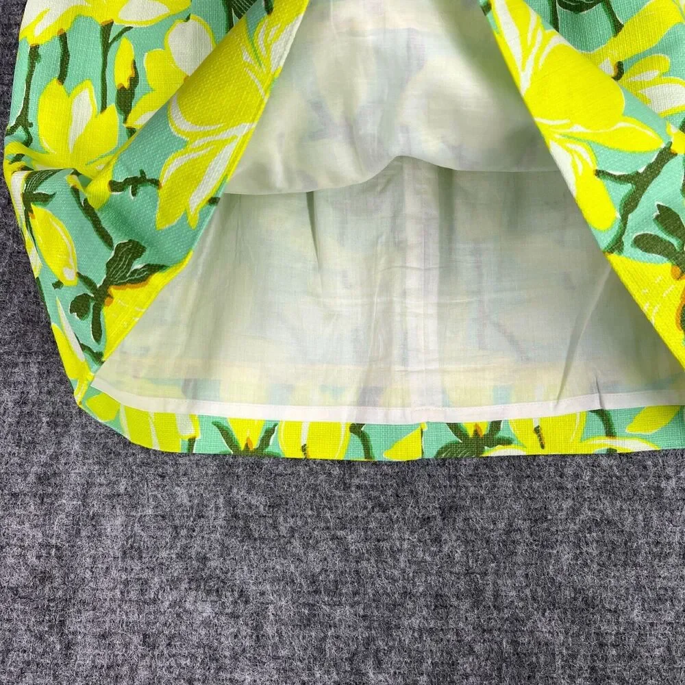 J CREW SKIRT WOMENS 12 GREEN MINI SHORT FLORAL LINED BUSINESS CASUAL WOVEN - Picture 4 of 11